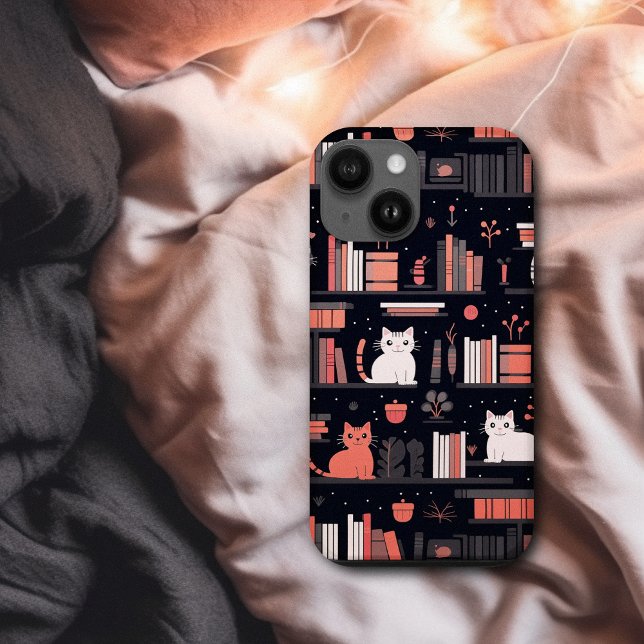 Cute Bookish Cats Books Pink Case-Mate iPhone Case (Cute Bookish Cats Books Pink Case-Mate iPhone Case)