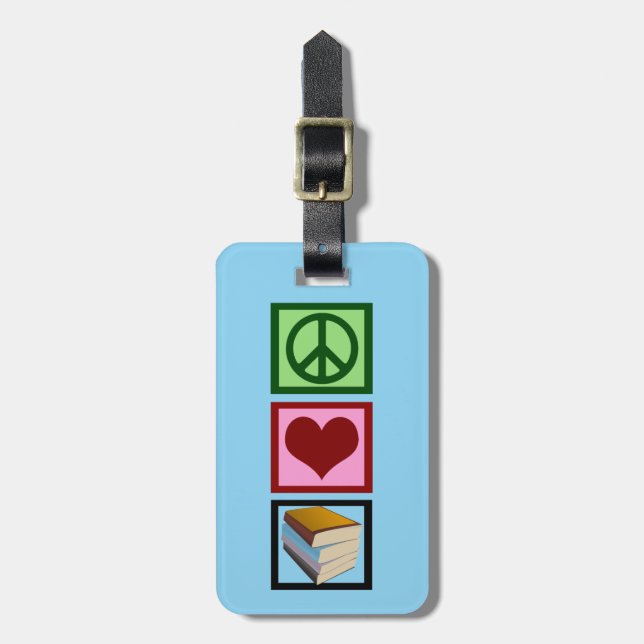 Cute Books Librarian Luggage Tag (Front Vertical)