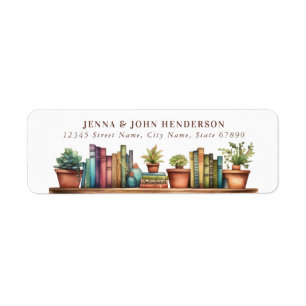 Cute Bookshelf Return Address Labels