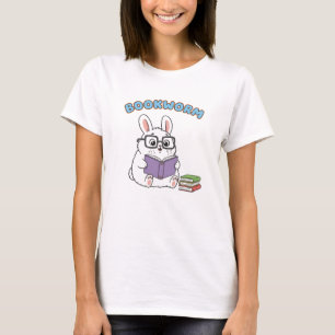 Cute Bookworm Bunny Design - Reading Lover Animal T-Shirt