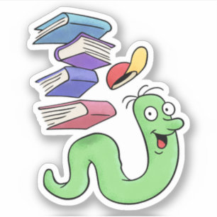 Cute Bookworm Carrying A Pile Of Books