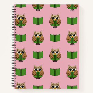 Cute Bookworm Owl Reading Book Cartoon