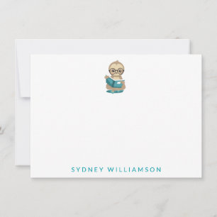 Cute Bookworm Sloth Reading Books Personalised  Card