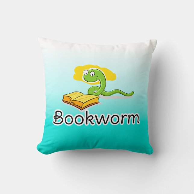 Cute Bookworm w/Glasses Cushion (Front)