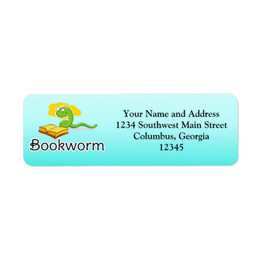 Cute Bookworm w/Glasses Return Address Label