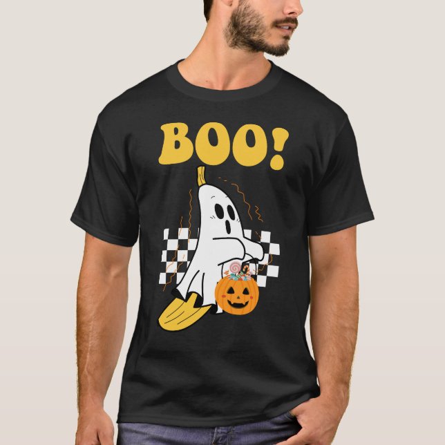 Cute Boonanaa Ghost Banana Pumnpkin Halloween T-Shirt (Front)