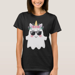 Cute Boonicorn Halloween Unicorn Boo Ghost Girls T-Shirt