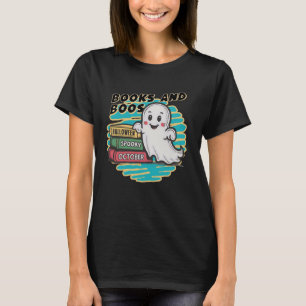 Cute Booooks Ghost Read More Books Funny Teacher H T-Shirt