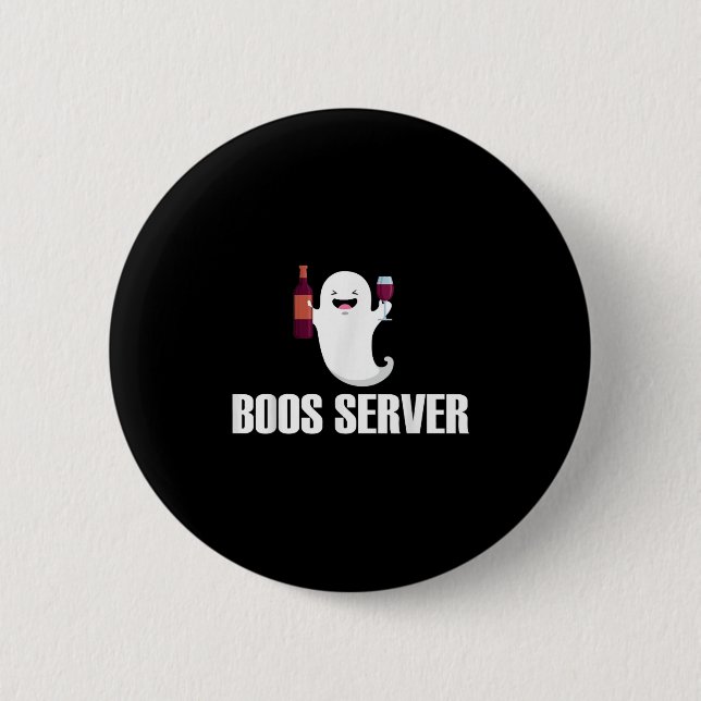 Cute Boos Server Bartender Waitress Halloween 6 Cm Round Badge (Front)