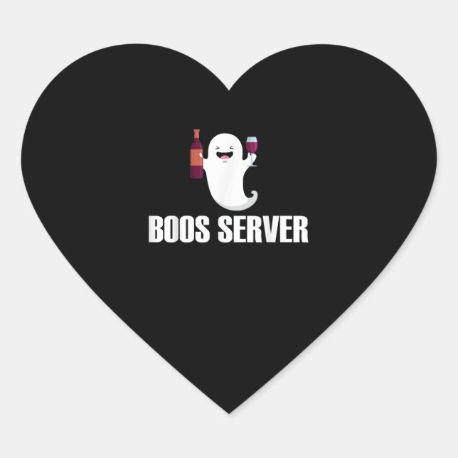 Cute Boos Server Bartender Waitress Halloween Heart Sticker (Front)