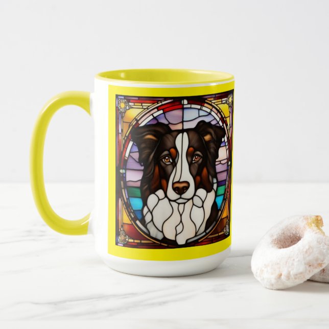 Cute Border Collie Coffee Mug (With Donut)