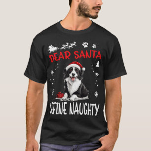 Cute Border Collie Dog Christmas Dear Santa Define T-Shirt