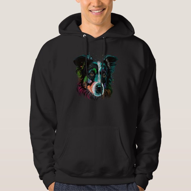 Cute Border Collie Dog on Border Collie Lover_1 Hoodie (Front)