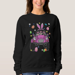 Cute Border Collie Dog Riding Bunny Monster Truck Sweatshirt