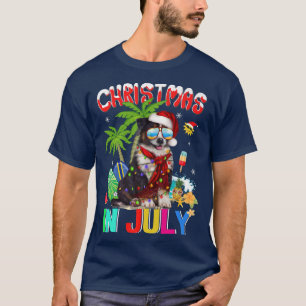 Cute Border Collie in Santa Hat Sunglasses Christm T-Shirt