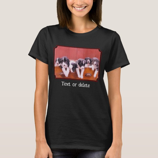 Cute Border Collie Puppies Personalized T-Shirt (Front)