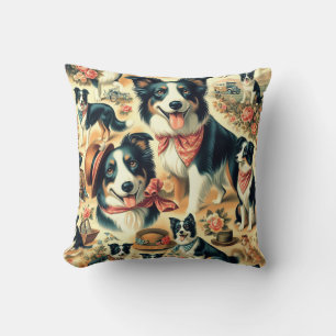 Cute Border Collie Seamless Cushion