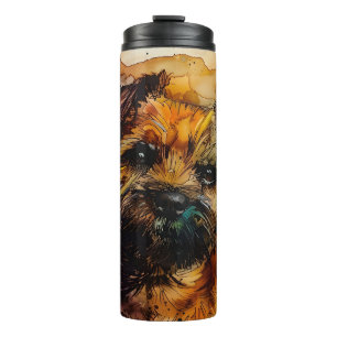 Cute Border Terrier Dog Thermal Tumbler