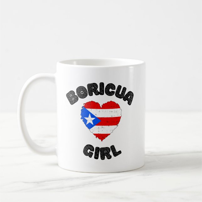 Cute Boricua Girl Puerto Rico Cute  Coffee Mug (Left)