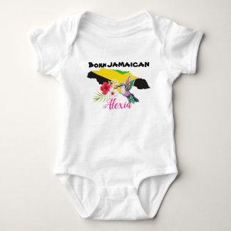 Cute Born Jamaican Personalised Name T-Shirt Baby Bodysuit