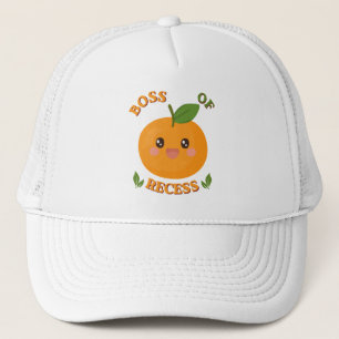 Cute Boss Of Recess Orange Kids Trucker Hat