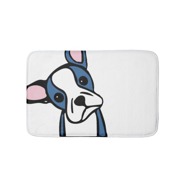 Cute Boston Terrier Bath Mat (Front)