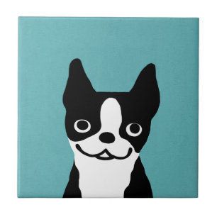Cute Boston Terrier Ceramic Tile