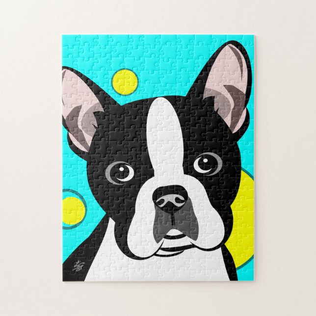 Cute Boston Terrier Dog Jigsaw Puzzle (Vertical)