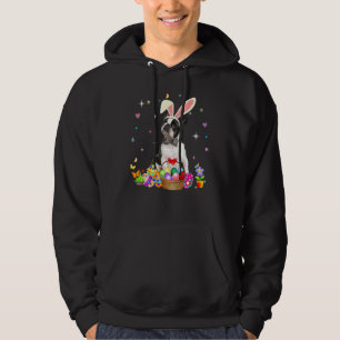 Cute Boston Terrier Easter Day Bunny Eggs Easter W Hoodie