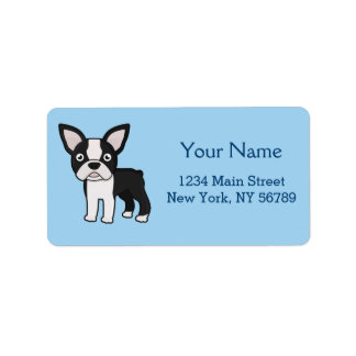Cute Boston Terrier Label