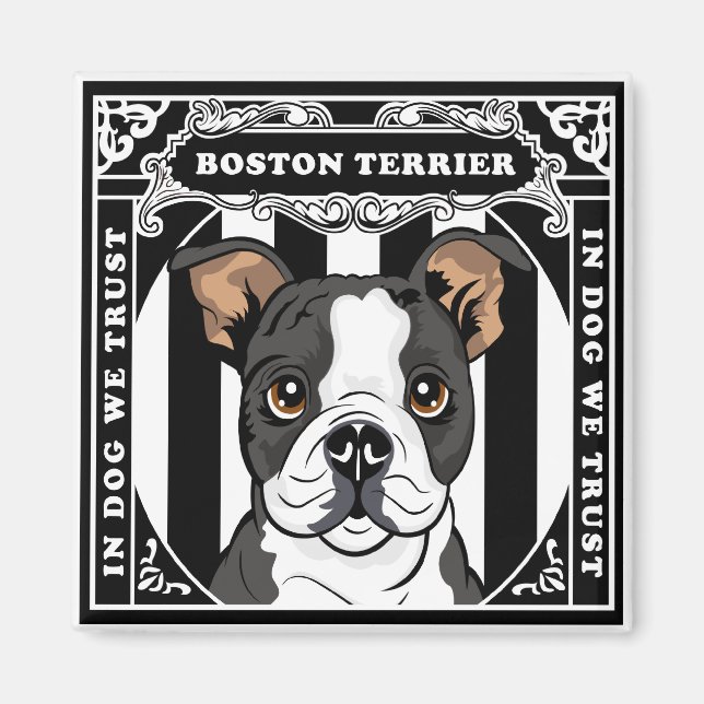 Cute Boston Terrier Magnet Square (Front)