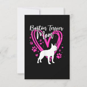 Cute Boston Terrier Mum For Mothers Day Gift RSVP Card