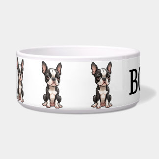 Cute Boston Terrier Personalise Bowl