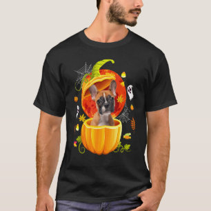 Cute Boston Terrier Pumpkin  Halloween Dog T-Shirt