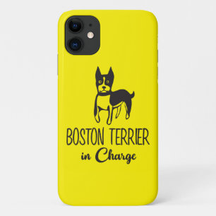 Cute Boston Terrier Puppy Dog Mum Fur Mama Yellow iPhone 11 Case