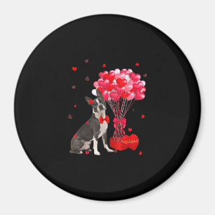 Cute Boston Terrier Valentines Day Heart Dog Lover Magnet