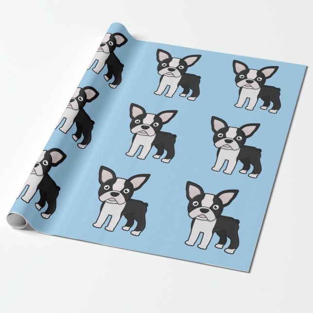 Cute Boston Terrier Wrapping Paper