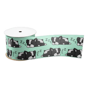 Cute Boston Terrier ZZZ Dog Lovers Gifts Pet Puppy Satin Ribbon