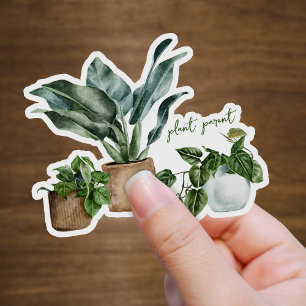 Cute Botanical Greenery Plant Parent Vinyl Sticker
