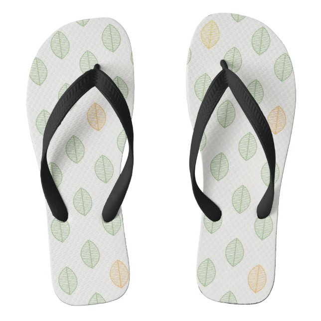 Cute Botanical Leaf Pattern Thongs (Footbed)