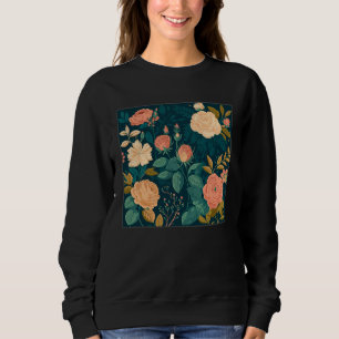 Cute Botanical Roses Illustration Gorgeous Flower  Sweatshirt