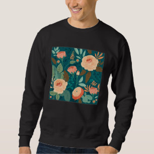 Cute Botanical Roses Illustration Gorgeous Flower  Sweatshirt