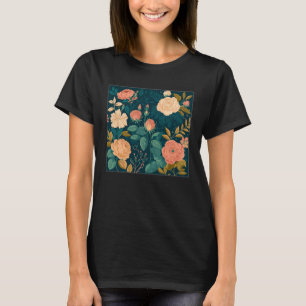 Cute Botanical Roses Illustration Gorgeous Flower T-Shirt