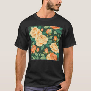 Cute Botanical Roses Illustration Gorgeous Flower T-Shirt