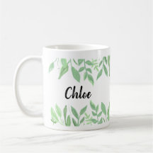 Cute Botanical Watercolor Name Mug