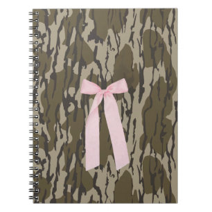 Cute Bottomland Camo Aesthetic Pink Ribbon Notebook