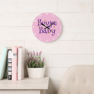 Cute Boujee Baby Purple & Pink Large Clock