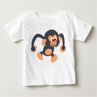 Cute Bouncy Cartoon Chimpanzee Baby T-Shirt