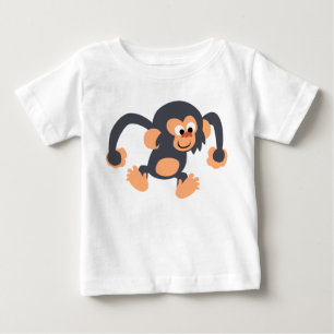 Cute Bouncy Cartoon Chimpanzee Baby T-Shirt