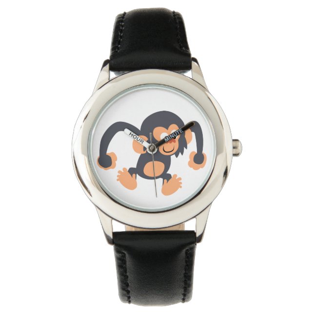 Cute Bouncy Cartoon Chimpanzee Watch (Front)